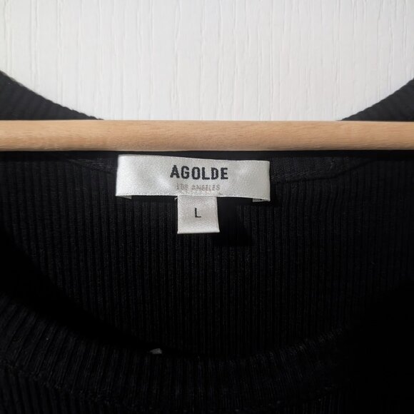 AGOLDE | Cropped Poppy Tank In Black - Picture 4 of 12
